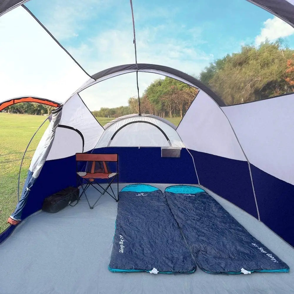 Family Camping Tent Waterproof Double Layer With Mesh Windows Room Divider