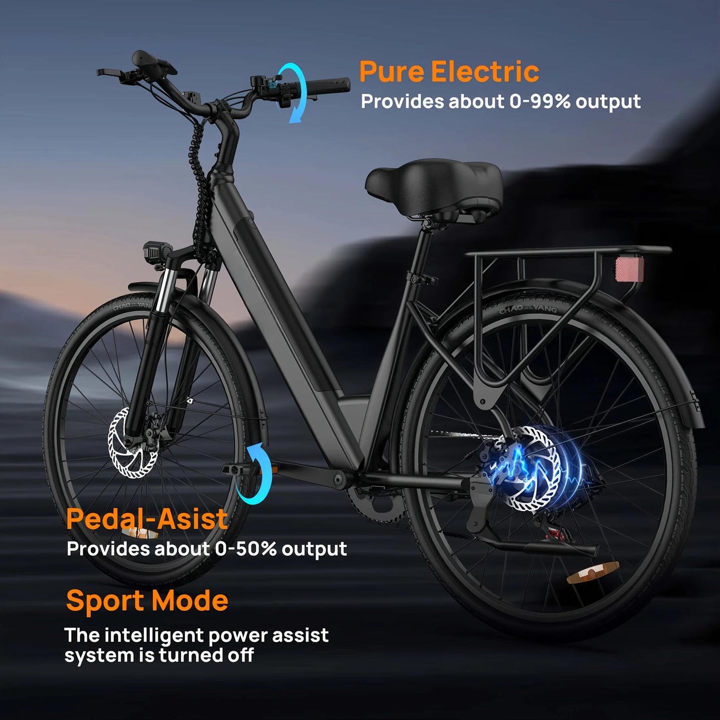 URLIFE 750W E26 Electric Bike With 48V Removable Battery