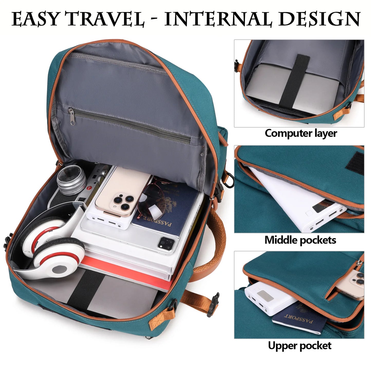 NONECN Backpack With Shoe Compartment Travel Laptop Carry On Luggage