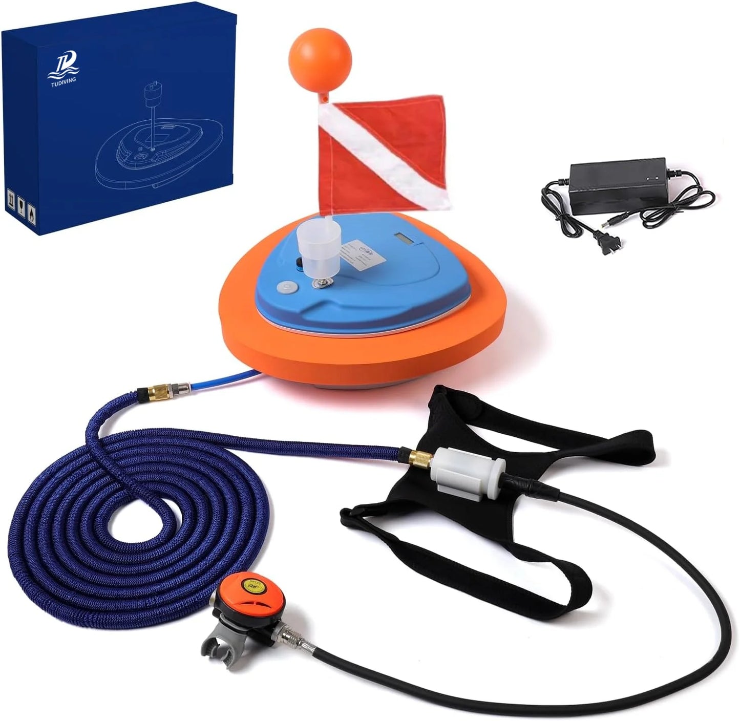 TUDIVING Scuba Diving Ventilator Portable Rechargeable Tank With Regulator