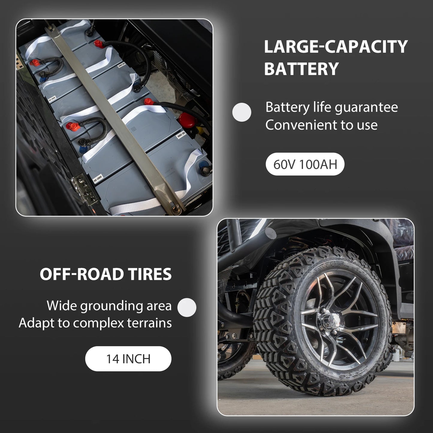 NONED 60V Electric Golf Cart With 5KW Motor And Suspension