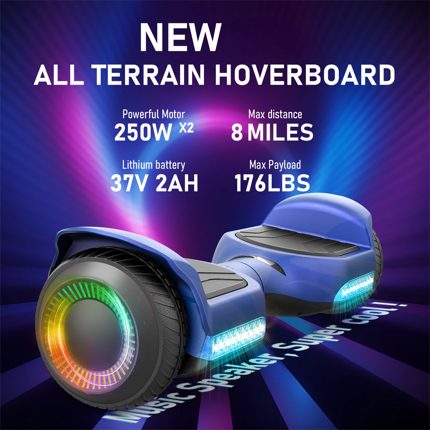 GYROORCE All Terrain Self Balancing Hoverboard With LED Bluetooth
