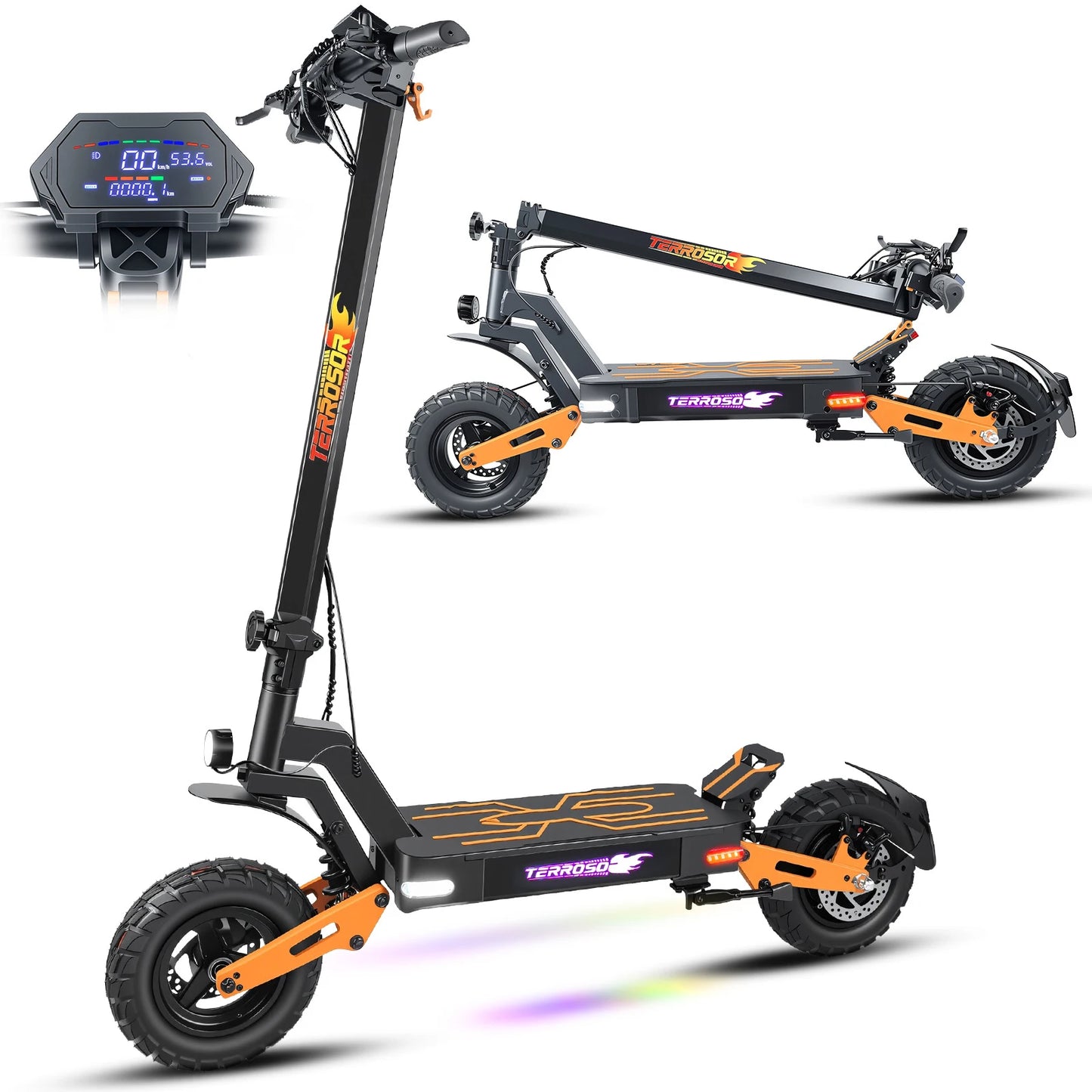 Electric Folding Scooter for Adults 1200W Motor Up To 40 MPH 30 Mile Range
