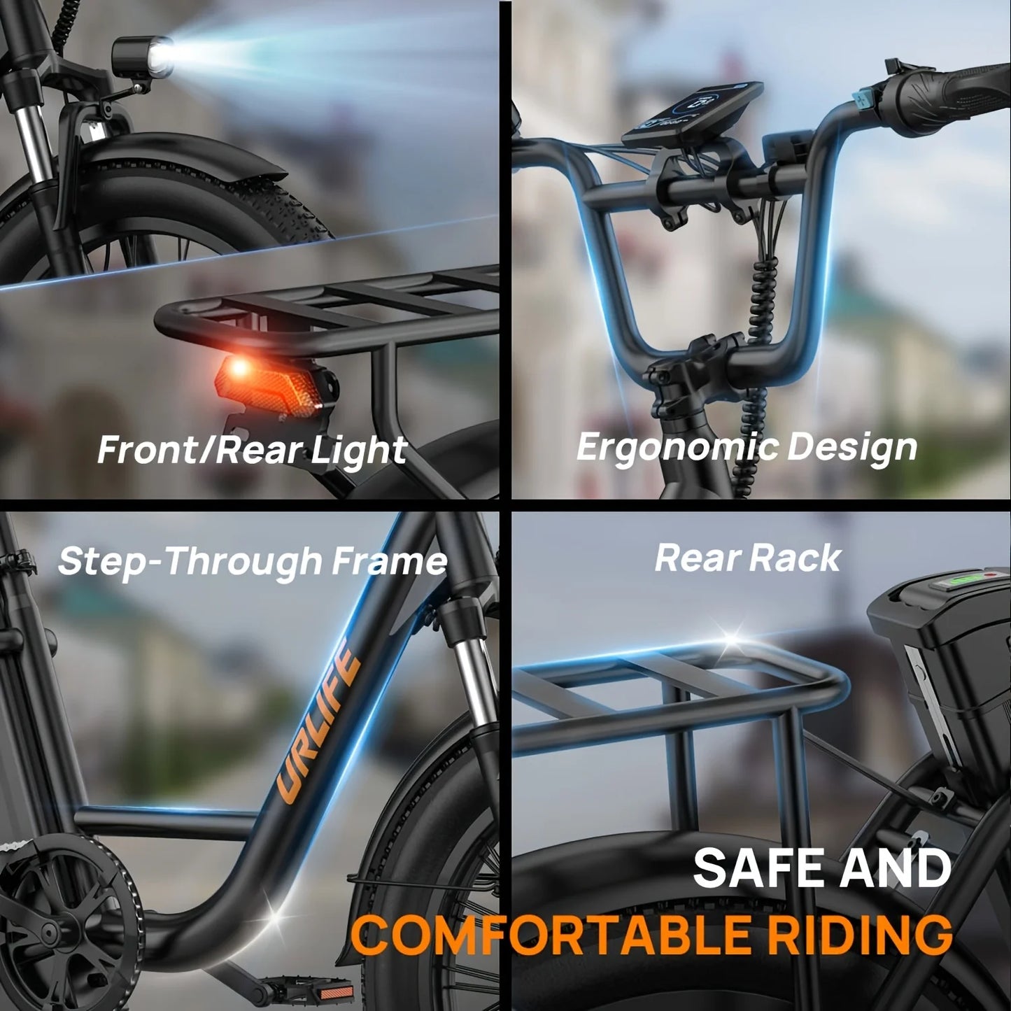 URLIFE 1000W E20 Electric Bike 48V 13Ah Removable Battery