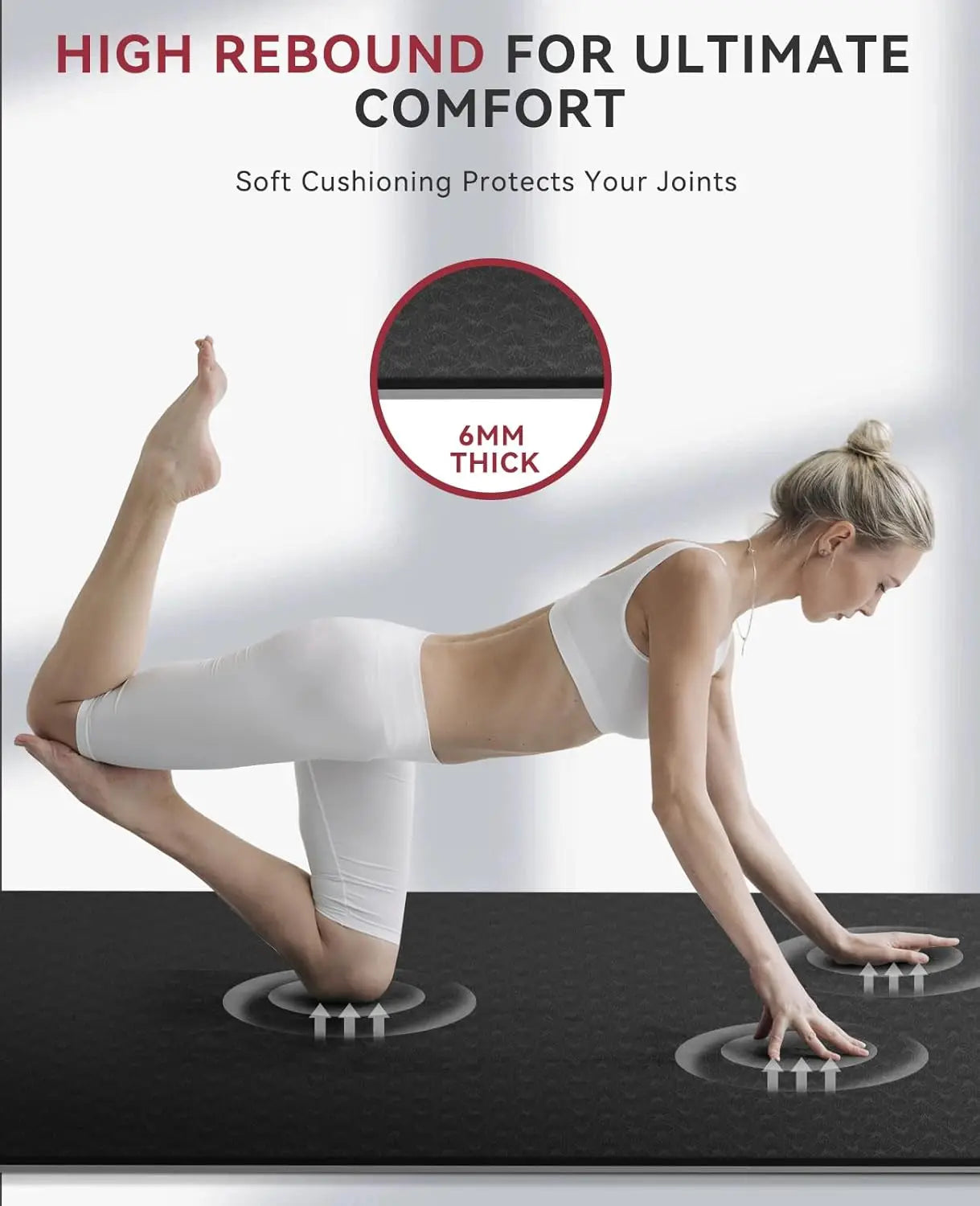 Extra Wide Non Slip Yoga Mat With Resistance Bands