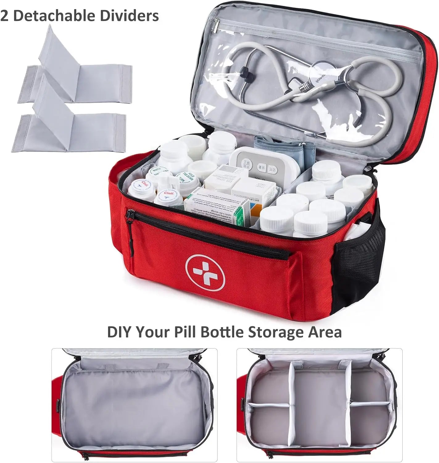 Travel Medicine Organizer Bag Water Resistant Pill Storage Case