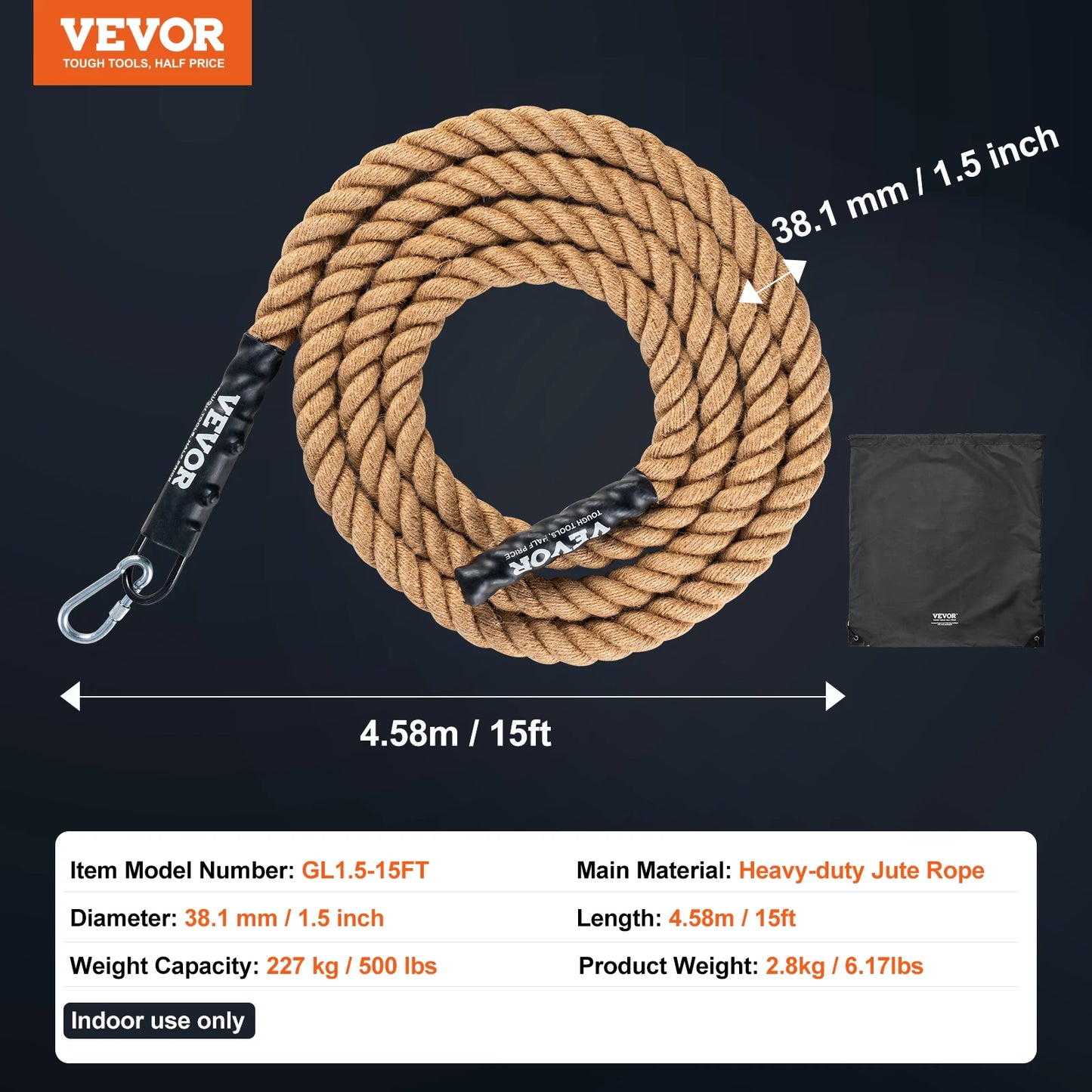 SucceBuy Gym Climbing Rope for Fitness Training and Workouts