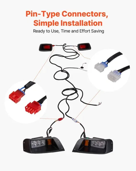 LED Headlight Tail Light Kit For Club Car DS Up Golf Cart