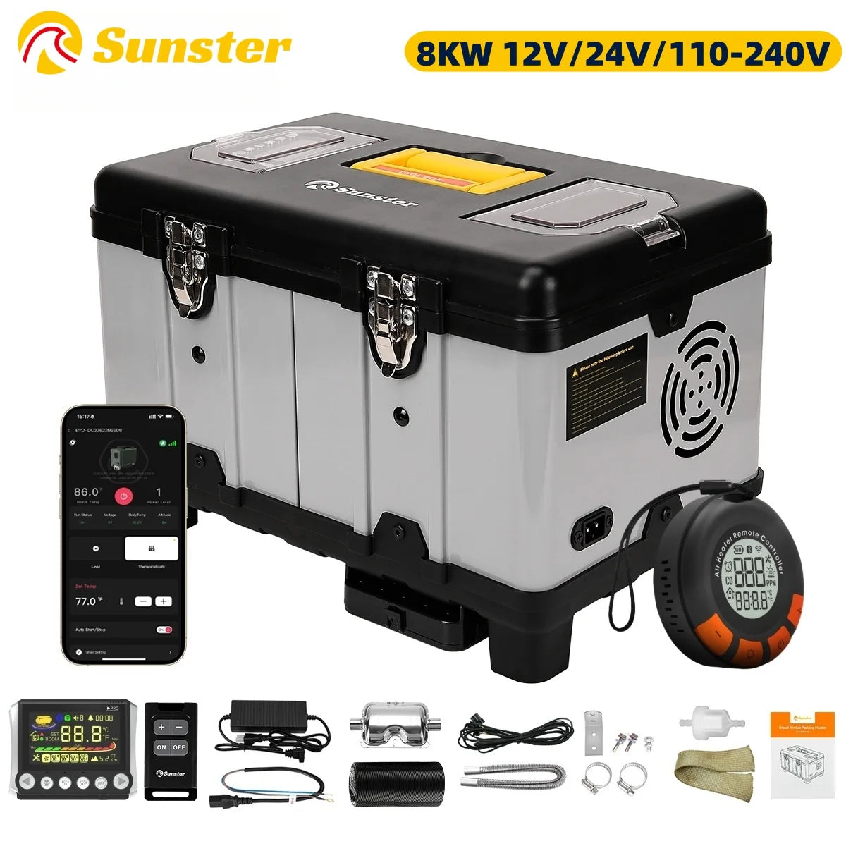 Diesel Auxiliary Heater TB10PRO 8KW Ultra Quiet For RVs Camping