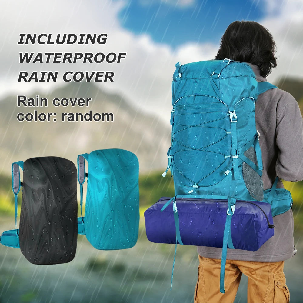 WEST TUNE Hiking Backpack With Rain Cover For Outdoor Travel