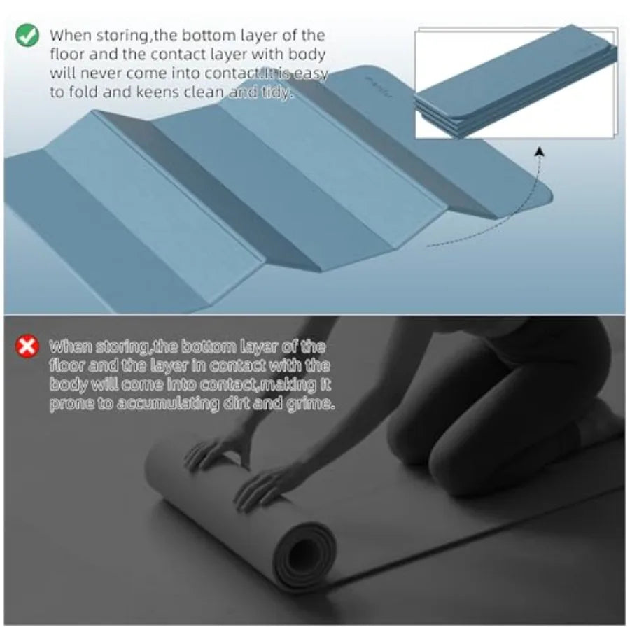 Foldable Yoga Mat With TPE Non Slip For Indoor Outdoor