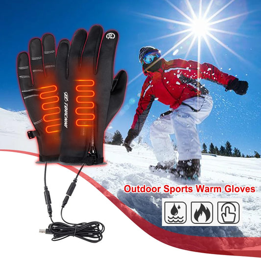 APWIKOGERCN USB Touch Screen Heated Gloves For Winter Sports