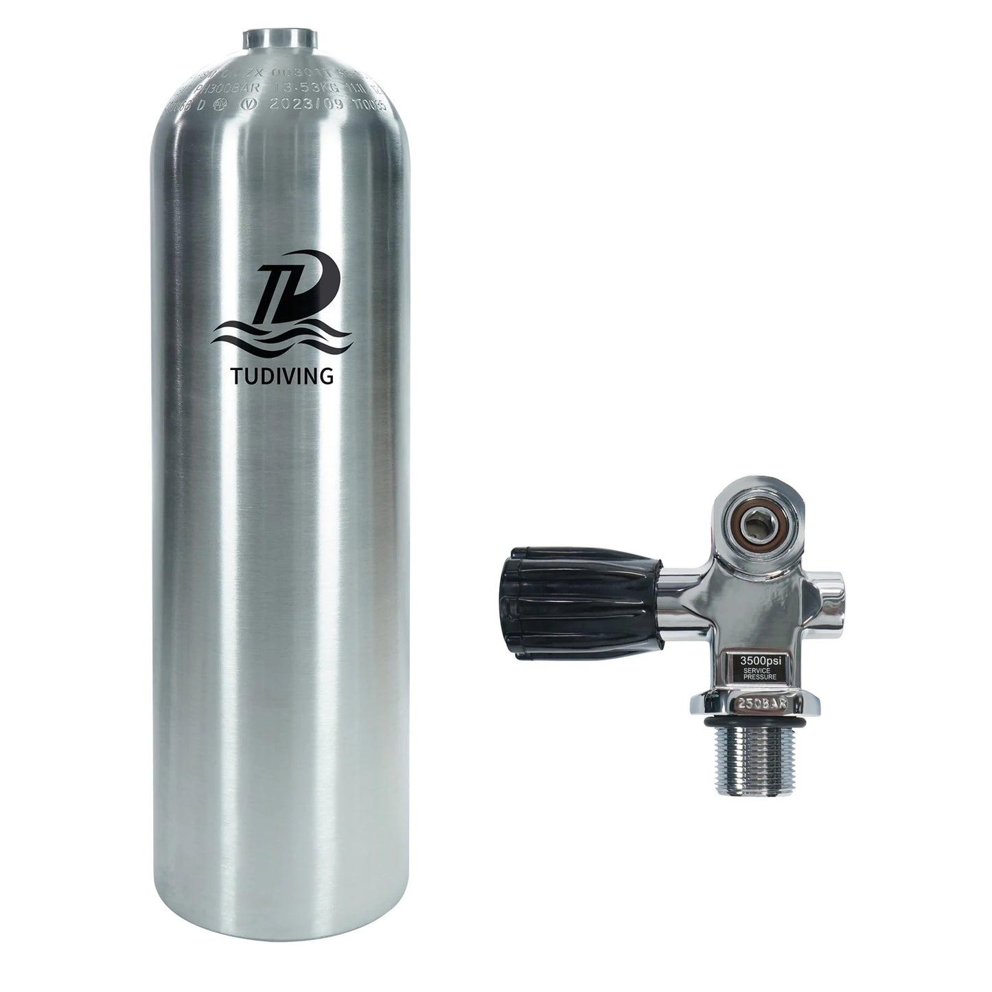 TUDIVING Aluminum Scuba Diving Tank With DIN Valve