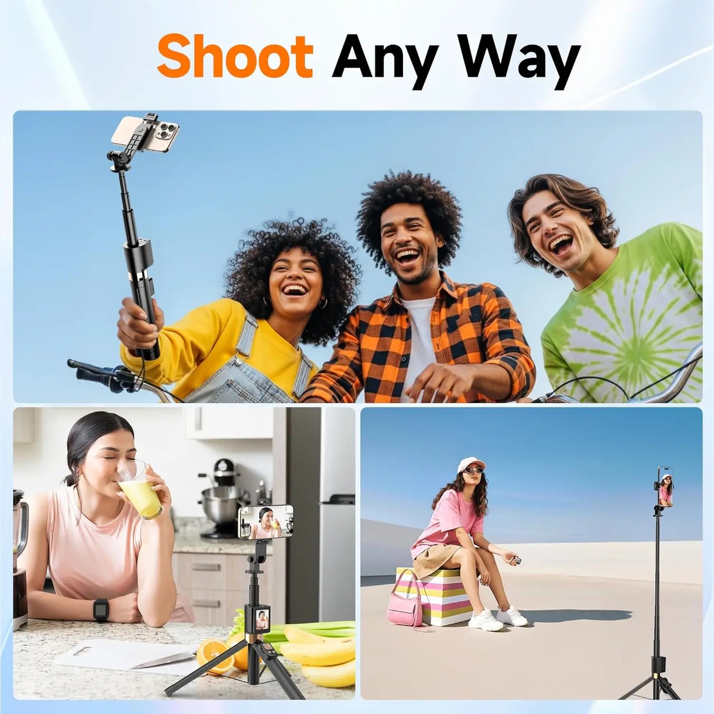 CL07 Extendable Selfie Stick Tripod With Wireless Remote