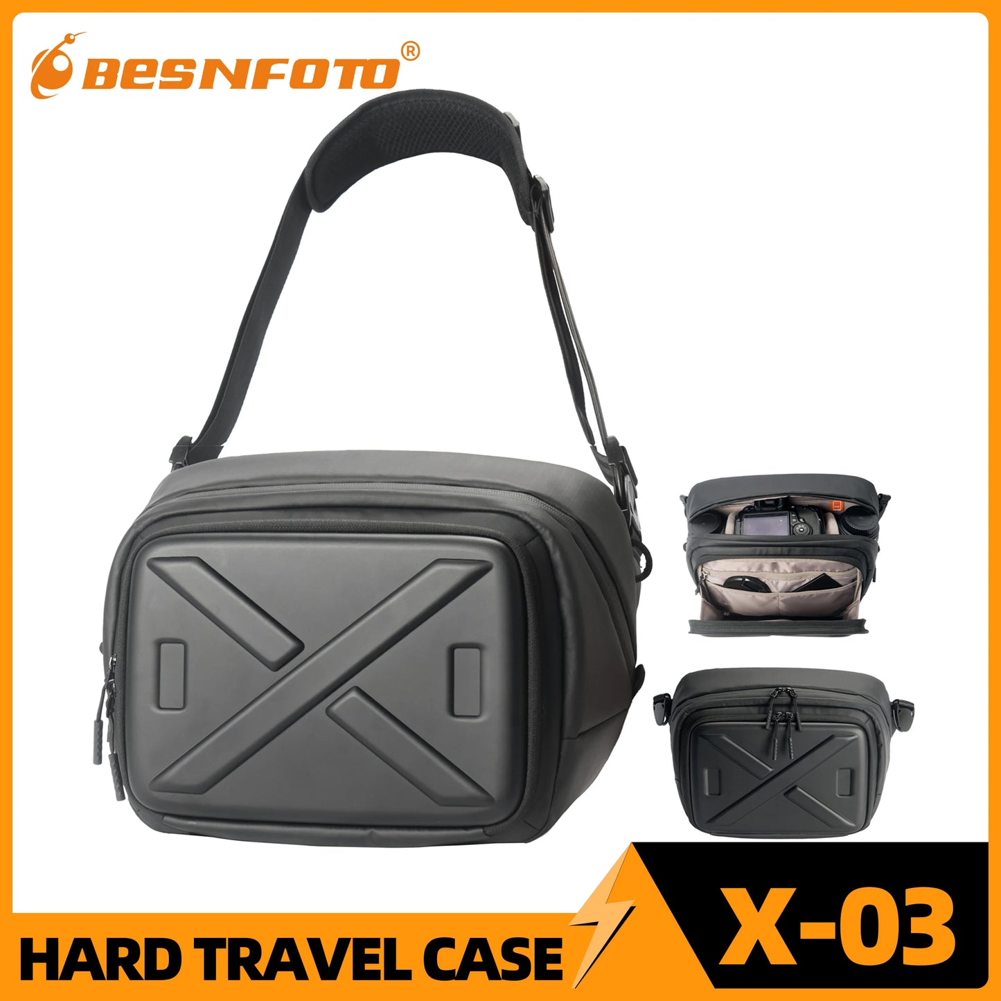 Besnfoto Waterproof Hard Shell Photography Backpack For Drones And DSLR