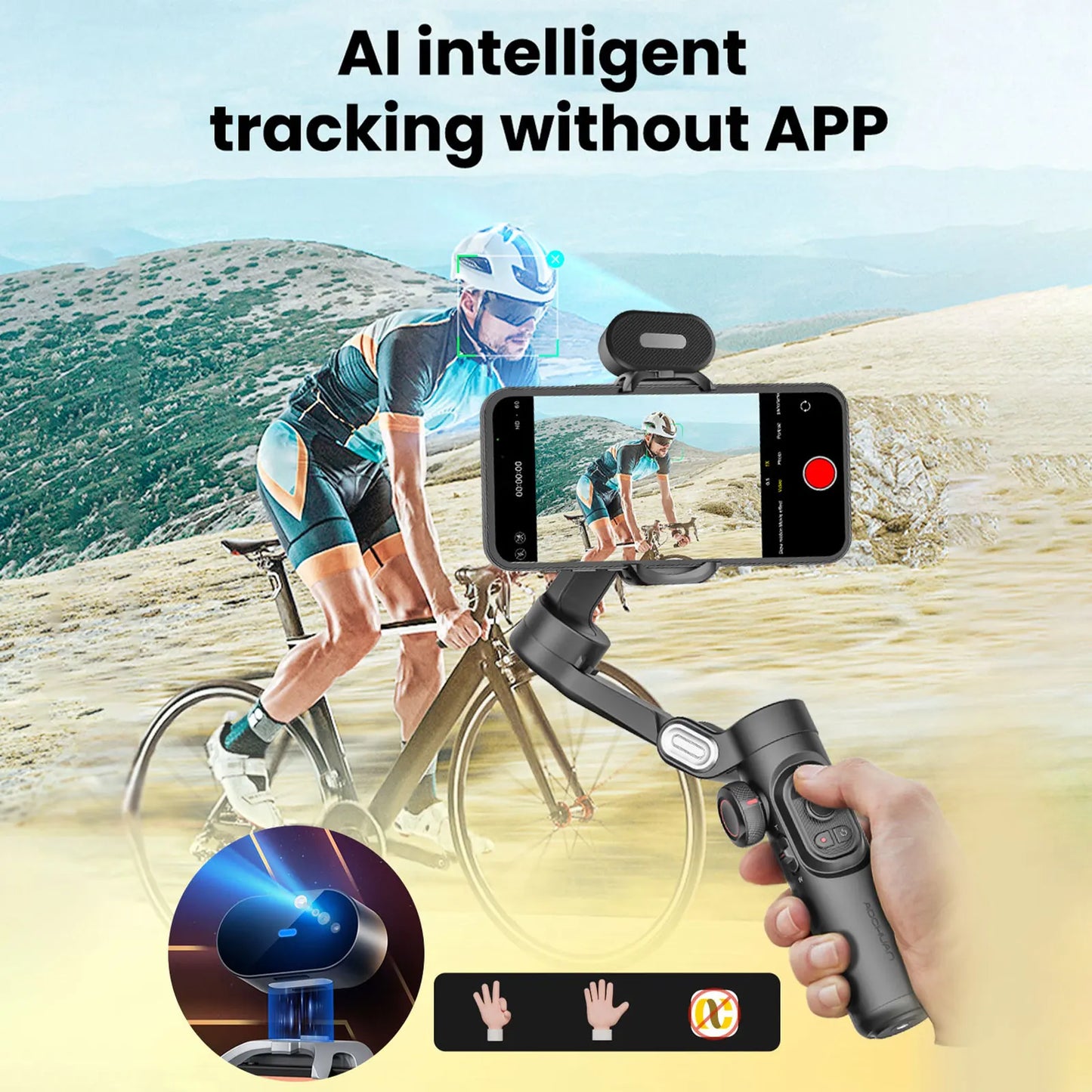 AOCHUAN Smart XE AI Gimbal Stabilizer With Gesture Tracking