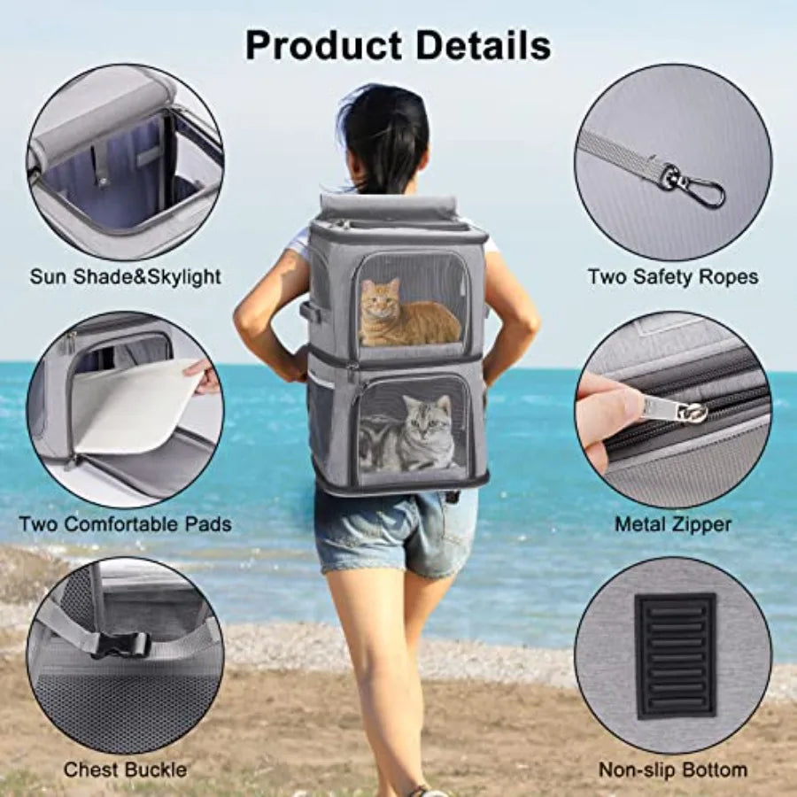 2-In-1 Pet Carrier Backpack for Cats and Dogs