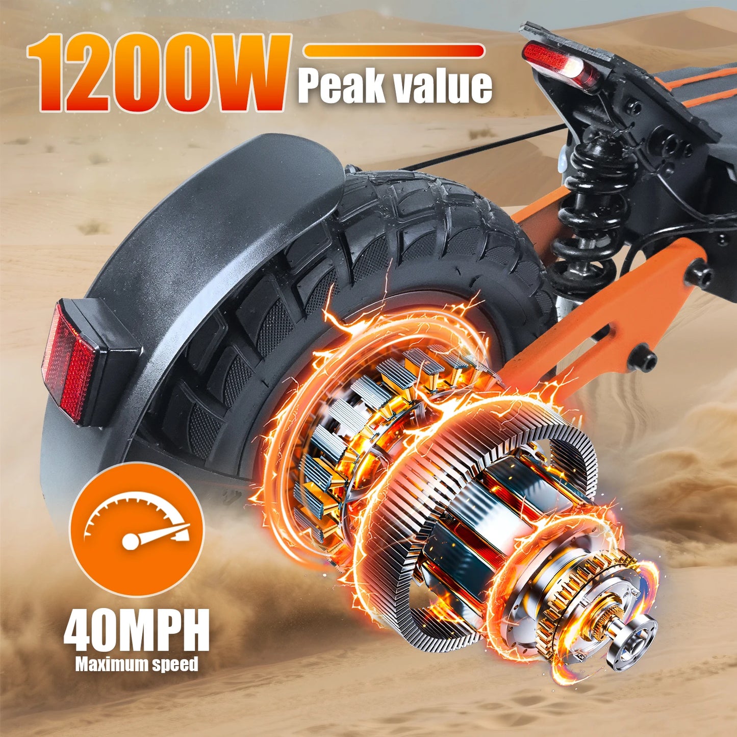 Electric Folding Scooter for Adults 1200W Motor Up To 40 MPH 30 Mile Range