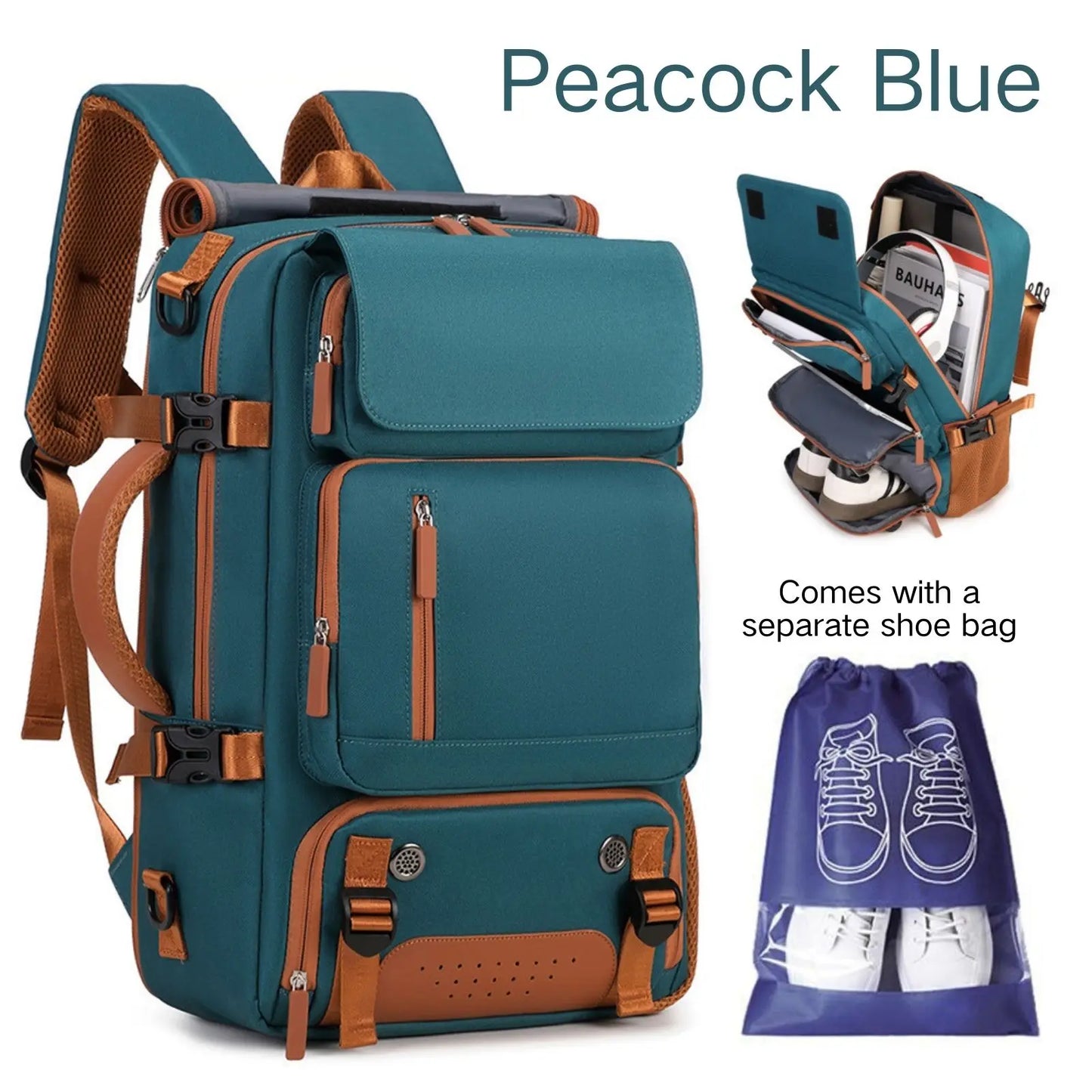 NONECN Backpack With Shoe Compartment Travel Laptop Carry On Luggage