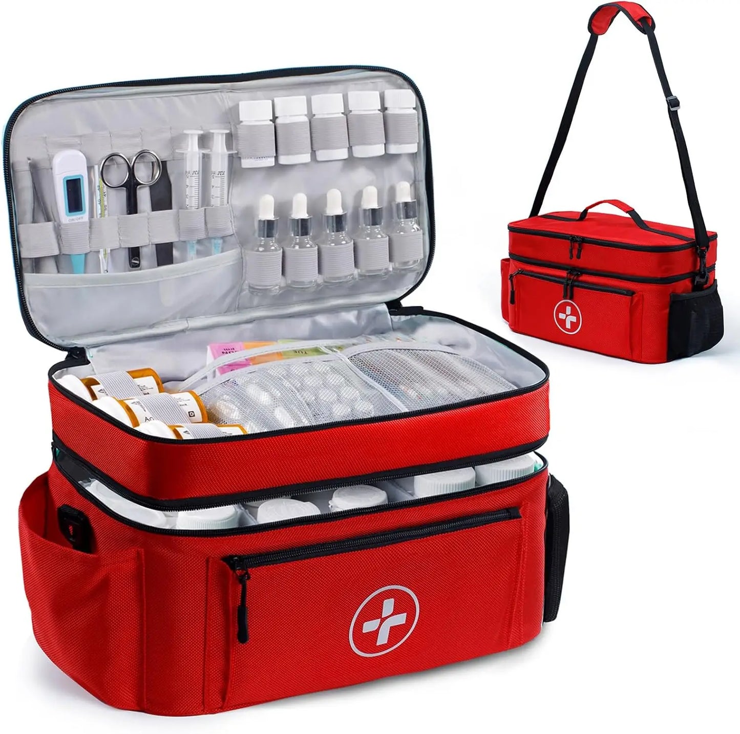 Travel Medicine Organizer Bag Water Resistant Pill Storage Case