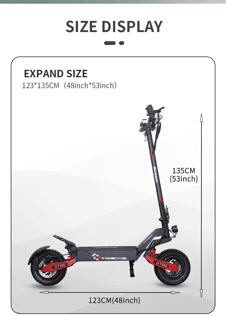 Arwibon GT06 1200W Foldable E Scooter For Adults Offroad