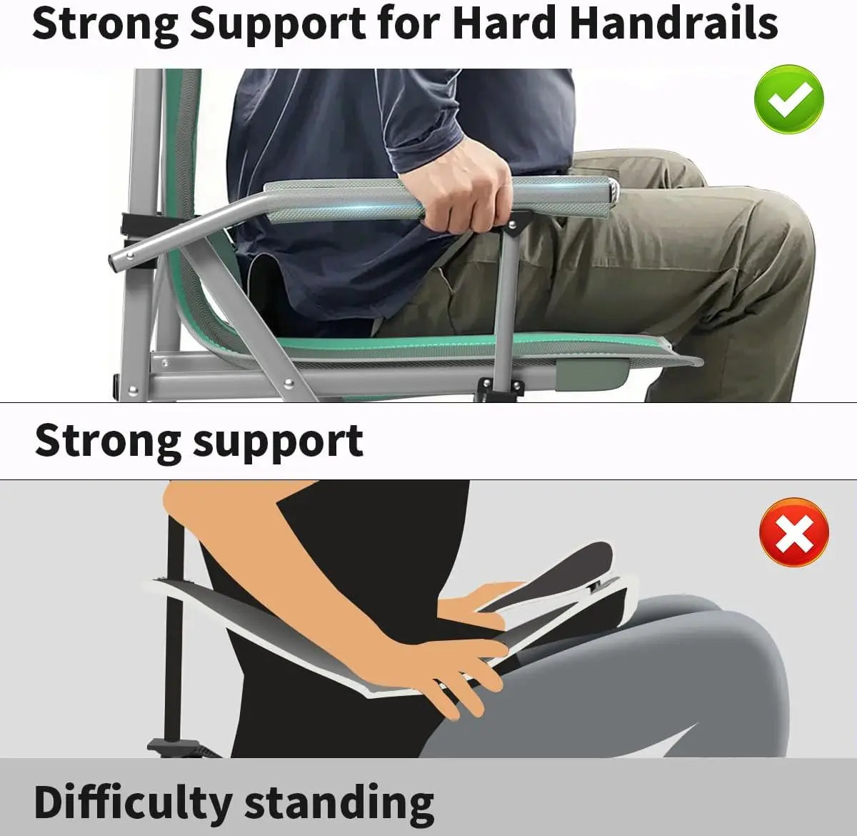 Heavy Duty Folding Camping Chair For Adults With Side Pockets