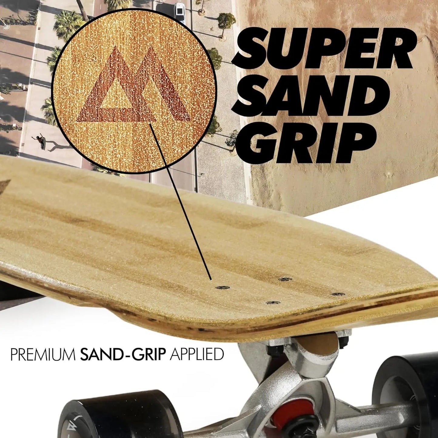 Longboard Skateboard - Bamboo & Canadian Maple Deck - Ideal for Commuting, Cruising, Carving, Downhill Riding -