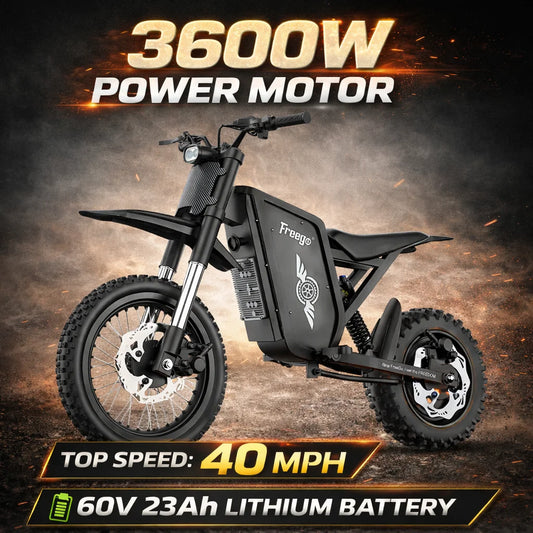Freego X0 Electric Dirt Bike 3600W Motor 60V Battery Mountain