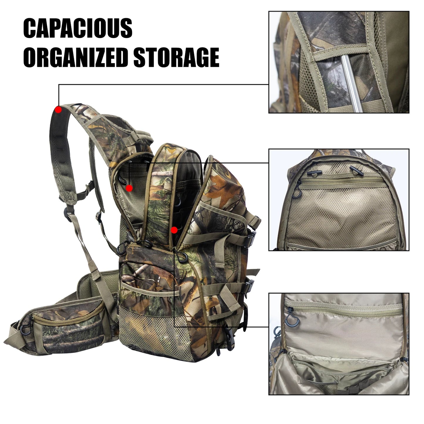 West Tune Hunting Backpack Camouflage With Gun Bow Pocket