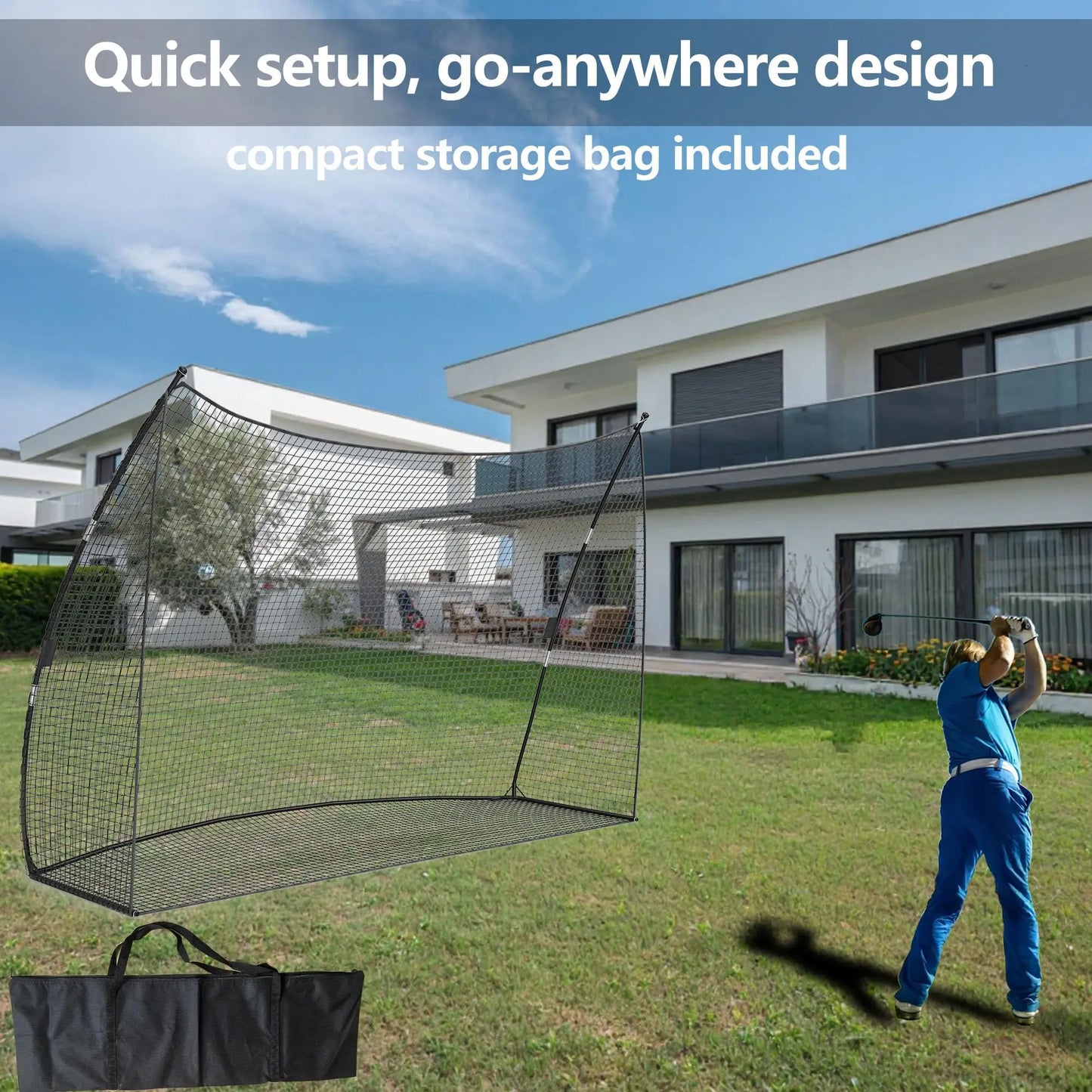 HiMISS Golf Practice Net Portable Backyard Hitting Net With Bag