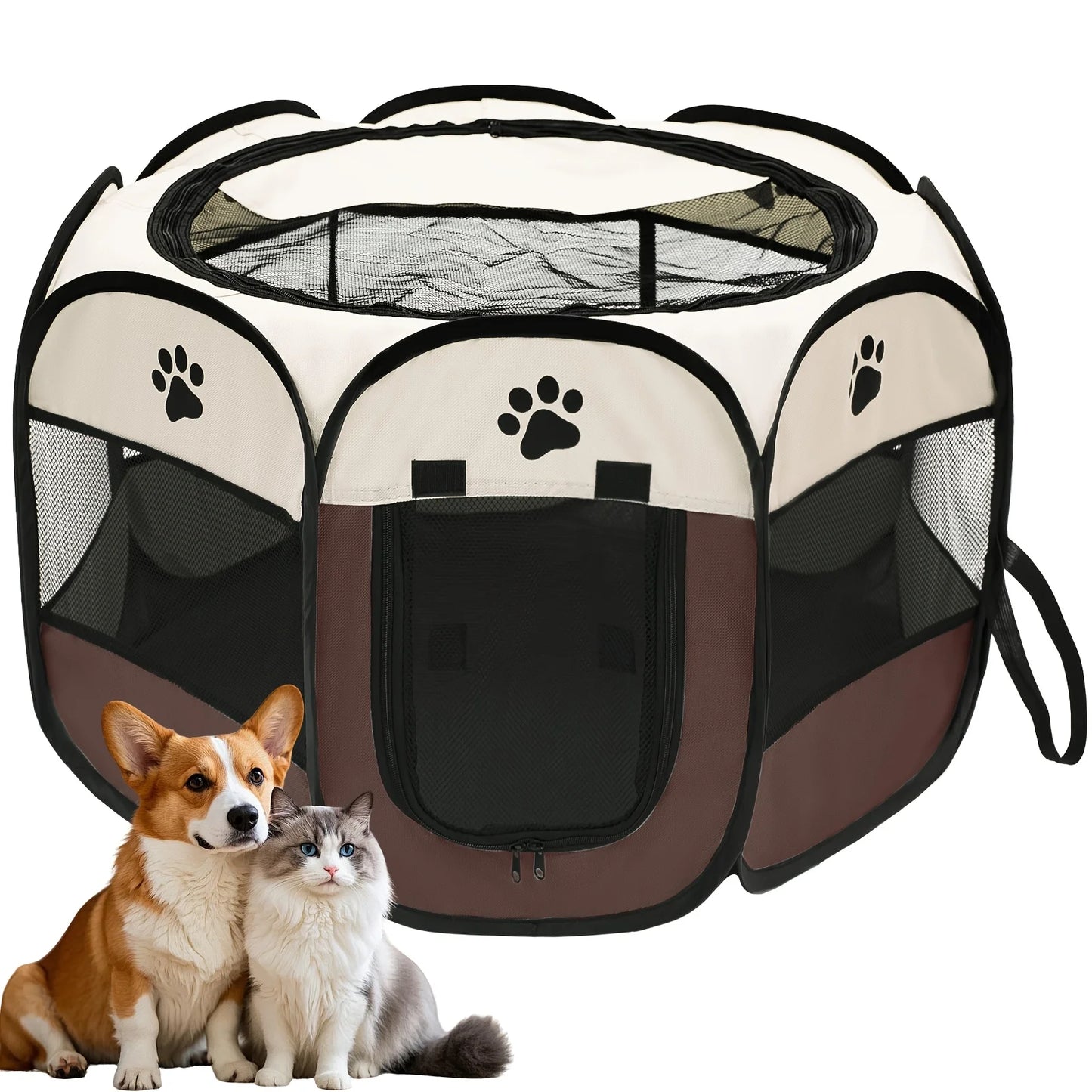 NIUBYA Premium Indoor Outdoor Foldable Octagonal Pet Playpen