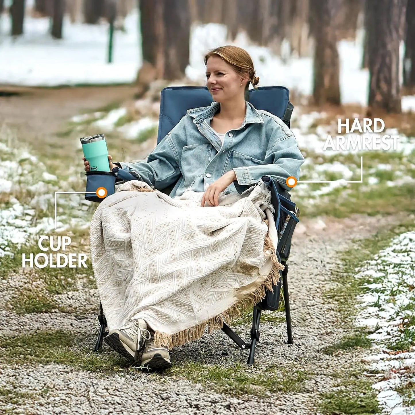 Heated Folding Camping Chair for Adults 400 Lb Capacity