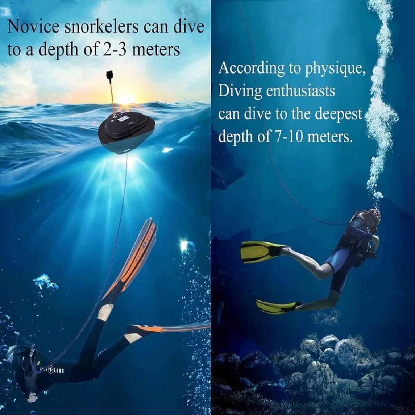 TUDIVING Scuba Diving Ventilator Portable Rechargeable Tank With Regulator