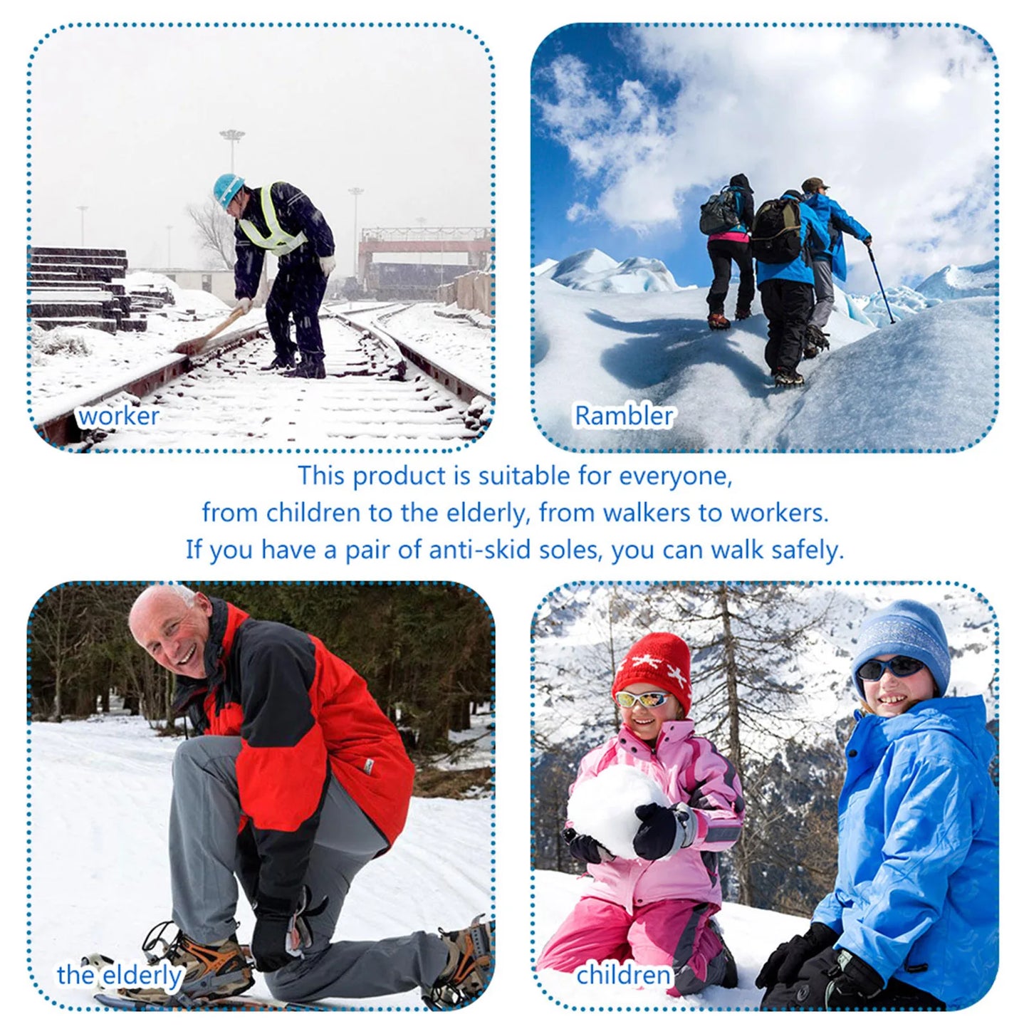 Snow Spikes Crampons Ice Cleats Anti Slip For Hiking Boots