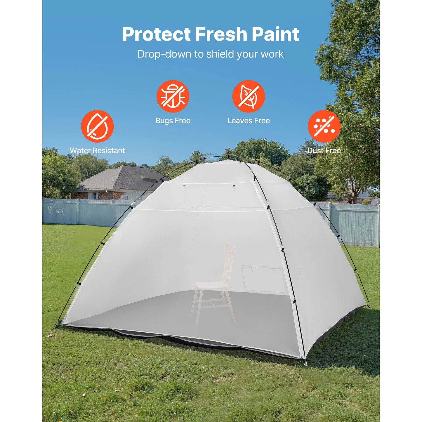 SucceBuy Portable Paint Booth Tent With Built In Floor And Oxford Fabric