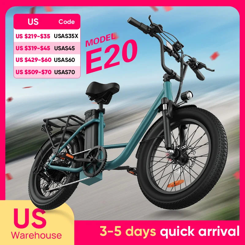 URLIFE 1000W E20 Electric Bike 48V 13Ah Removable Battery