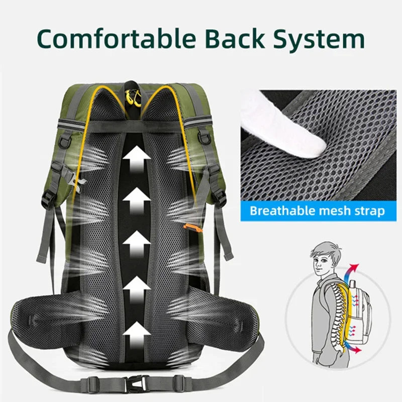 Scione Waterproof Travel Backpack Unisex For Outdoor Hiking And Camping