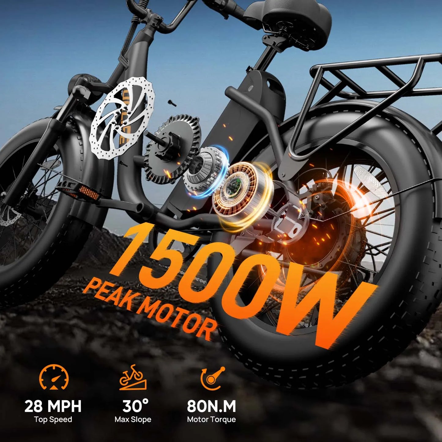 URLIFE E20PRO All-Terrain Fat Tire E-Bike 1500W Motor